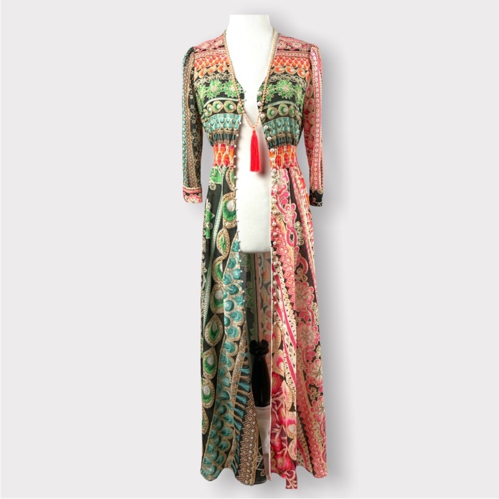 One-of-a-kind chiffon costume festival dress duster Indian design